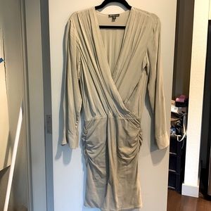 James Perse rushed dress in light olive, size 2